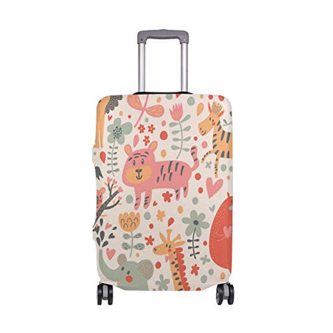 GIOVANIOR Bright Childish Cartoon Animals Luggage Cover Suitcase Protector Carry On Covers