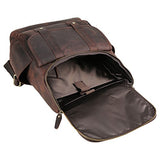 Polare Rustic Full Grain Leather 15.6" Laptop Backpack Travel Bag Schoolbag Adventure Bag