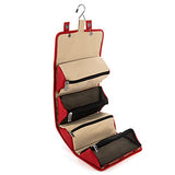 Lencca Stowaway Compact Roll Up Pouch, Beige/ Red Wine