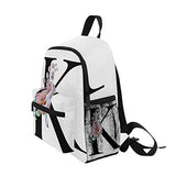 Toprint Kid Backpack Floral Monogram K Letter Shoulder Travel School Bag for Boy Girl Kids