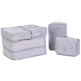 Travel Packing Cubes 7 Set, JJ POWER Luggage Organizers with toiletry kit shoe bag (Gray)