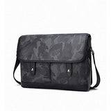 Babama Men Leather Messenger Bag Crossbody Shoulder Purse Briefcases Laptop Satchel Black Gray