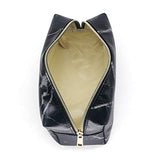 Leather Marble Makeup Bag Portable Waterproof Cosmetic Bags for Women Brushes Bag Pouch Organizer Toiletry Bag (Black)