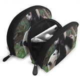 Makeup Bag Cute Panda Baby Portable Half Moon Toiletry Bags Holder For Women