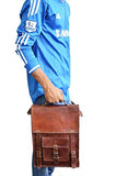 CUERO SHOP 15" Men's Genuine Leather Messenger Bag Laptop case Vertical Satchel Shoulder Bag