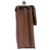 Double Compartment Laptop Briefcase, Leather, 15.4" in, Brown - Ashburn | Mcklein