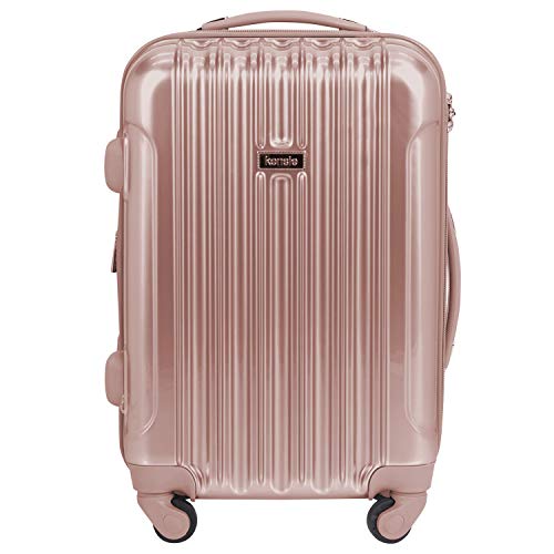 kensie Women's Alma Hardside Spinner Luggage, Rose Gold, Carry-On 20-Inch