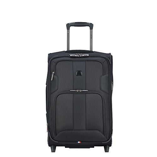 Delsey Paris Luggage Sky Max Carry On Expandable 2 Wheeled Suitcase, Black