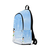 YPink Illustration of A Christmas Snowman Scene with TRE Casual Daypack Travel Bag College School Backpack for Mens and Women