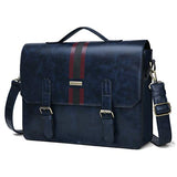 ECOSUSI Men's Briefcase PU Leather Shoulder Satchel Computer Bag with Back Pocket fits 15.6 inch