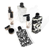 Kitsch Ultimate Travel Bottles Set, Travel Containers, Carry on, TSA approved - 11pcs (Black & Ivory)