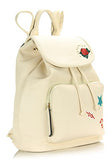 Scarleton Patched Drawstring Backpack H202808 - Ivory