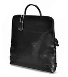 Zlyc Fashion Split Leather 15.6" Laptop Backpack Handbag Tote Messenger Bag Black