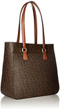 Calvin Klein Corner Signature North/South Tote, Brown/Khk/Luggage