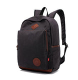 New Cotton Canvas 15" Laptop Backpack Casual Travel Backpack School Bag (black)