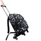 Xhhwzb Rolling Backpack, Trolley School Bags Backpack With 6 Wheels Climbing Stairs (Color : B)