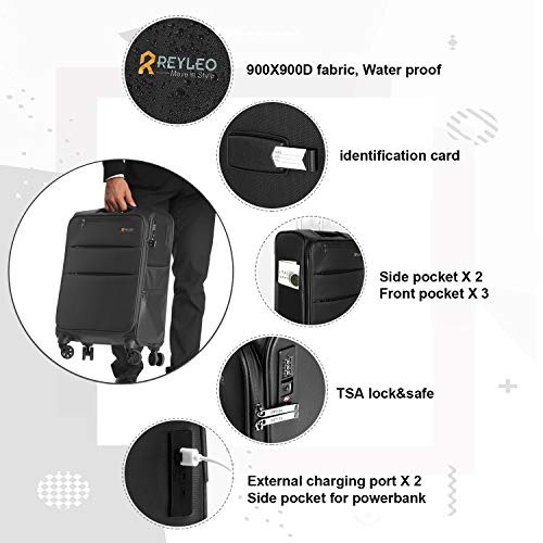 Shop Reyleo Softside Spinner Luggage 20 Inch – Luggage Factory