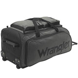 Wrangler Wesley Rolling Duffel Bag, Charcoal Grey, Large 30-Inch