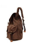 AUGUR Vintage Canvas School Laptop Backpack for Student,Hiking Daypacks (Coffee)
