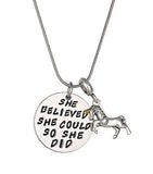 Unicorn Gifts for Girls - Unicorn Drawstring Backpack/Makeup Bag/Bracelet/Inspirational Necklace/Hair Ties (White Flower)