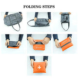 HDWISS Foldable Travel Duffle Bag Tote Carry on Luggage for Spirit Airlines - Orange