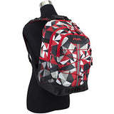 Fuel Terra Sport Spacious School Backpack with Front Bungee, Red Geo