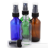 Vivaplex, 12, Assorted Colors, 2 oz Glass Bottles, with Black Fine Mist Sprayers