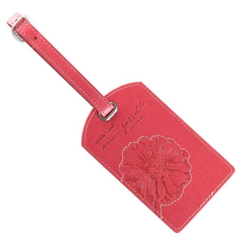 Pink "All Things Are Possible" Luggage Tag - Matthew 19:26