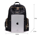 Nylon Waterproof Backpack Bag - Top Handle Rucksack Lightweight Durable CasualSchool Bag (Purple)