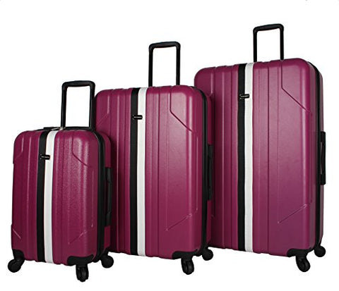 Steve Madden B-Stripe Luggage Sets 3 Piece Hardside Suitcase With Spinner Wheels (B-Stripe