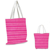 Hot Pink thin shopping bag Horizontal Bold and Thin Stripes in Pink Tones Geometrical Classic