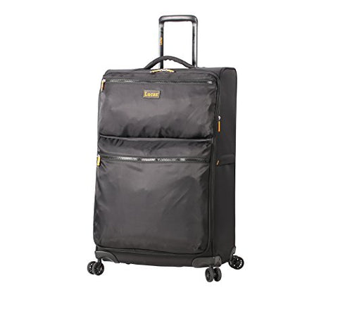 Lucas Ultra Lightweight Large Softside 28 Inch Expandable Luggage With Spinner Wheels (28In, Black)