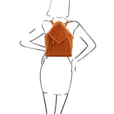 Tuscany Leather Delhi Leather Backpack Dark Blue Leather Backpacks