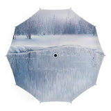 Compact Folding Travel Umbrella Windproof Waterproof,Winter,Auto Open Close Umbrella 45 Inch,Icy