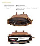 Leather Messenger Bag Zlyc 15.6 Inch Macbook Laptop Bag Vintage Briefcase Men Shoulder Bag