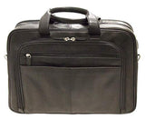 Mancini Zippered Double Compartment RFID Secure 15.6" Laptop Briefcase in Black