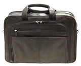 Mancini Zippered Double Compartment RFID Secure 15.6" Laptop Briefcase in Black