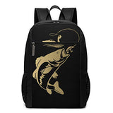 Bass Fishing School Rucksack College Bookbag Lady Travel Backpack Laptop Bag for Boys Girls