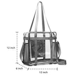 Heavy-duty Clear Bag Stadium Approved, NFL Clear Stadium Tote Crossbody Bag 12X12X6 with Side Pockets Shoulder Strap