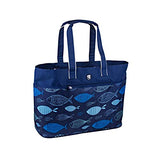 geckobrands Oversized Beach Tote, Blue Fish
