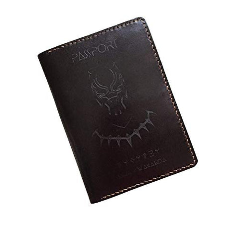 Unik4art - Black Panther leather passport wallet holder cover case superhero marvel wakanda - 1BL