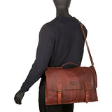 Sharo Leather Bags Soft Leather Laptop Messenger Bag And Brief Xl (Brown)
