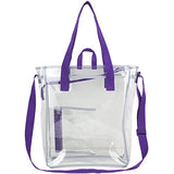Eastsport 100% Clear PVC Value Tote with Front Easy Access Pocket, Purple