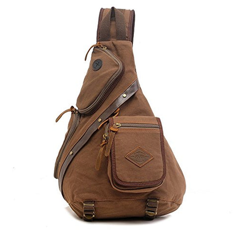 Men Chest Bag Sling Single Shoulder Strap Pack Bag Canvas Travel Bag Rucksack Crossbody Casual Bags