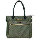 Kenneth Cole Reaction Chelsea Chevron 15" Laptop & Tablet Business Tote W/Removable Shoulder Strap, Olive, Laptop