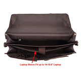 Polare 16'' Full Grain Leather Briefcase Messenger Bag Laptop Satchel For Men