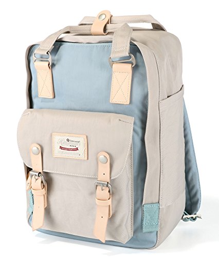 FASTFAIRY Tote Bag Backpack 2 in 1 ，Waterproof, holds 14 laptop Beige