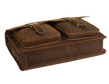 Polare Mens Full Grain Leather 15.6'' Removeable Laptop Compartment Briefcase Messenger Bag Satchel