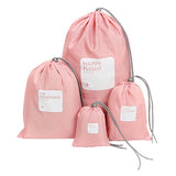 FakeFace Set of 4pcs Waterproof Travel Drawstring Bag Shoes Laundry Underwear Makeup Storage