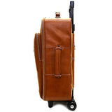 Floto Luggage Venezia Handmade Trolley Wheeled Duffle, Olive/Honey Brown, Large